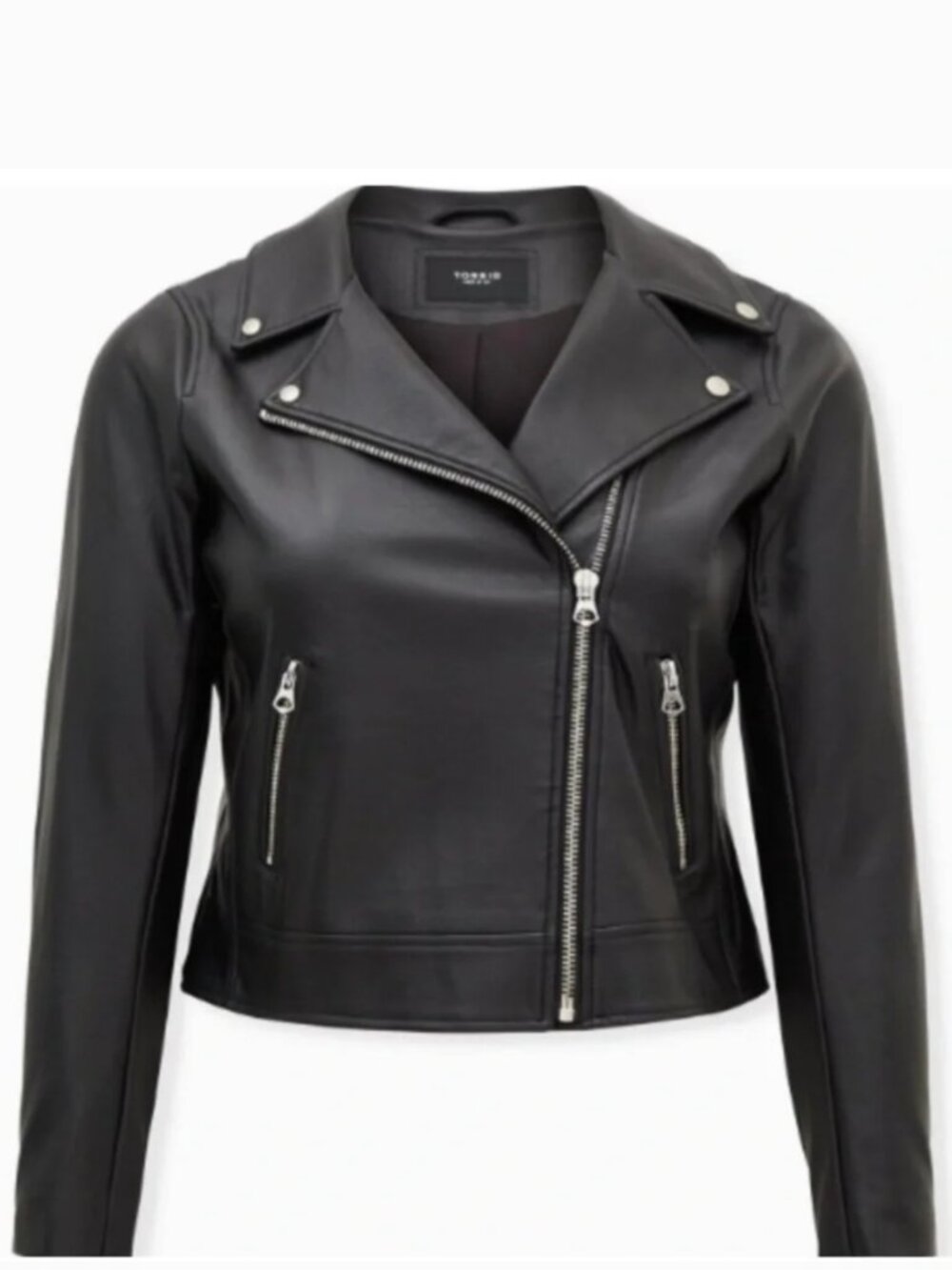 OWO Torrid Faux Leather Moto Jacket Black Size 2 2X Classic Biker Jacket